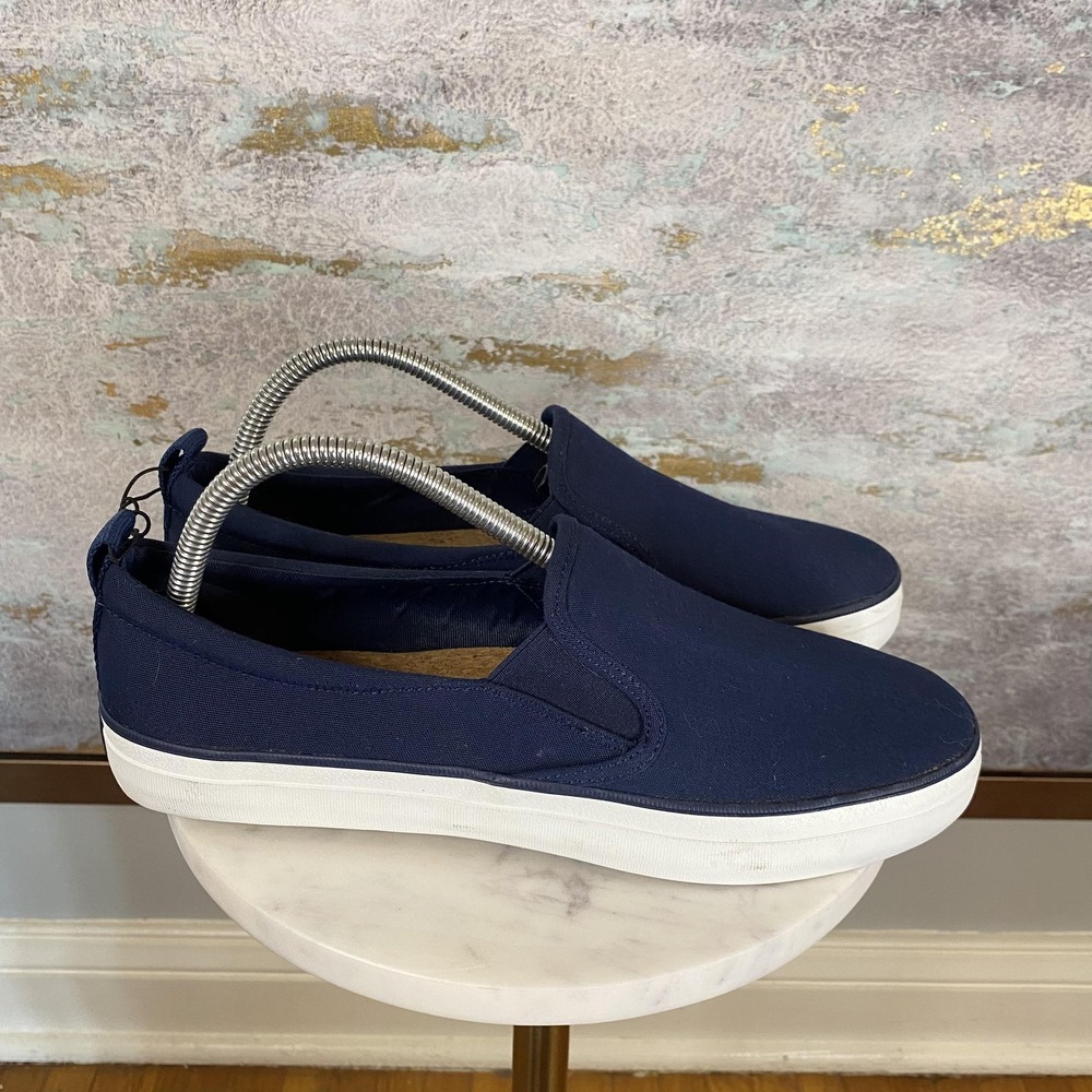 Sperry Shoes Womens Size 9.5W Blue Canvas Slip On Casual Sneakers STS88140 - Picture 2 of 10
